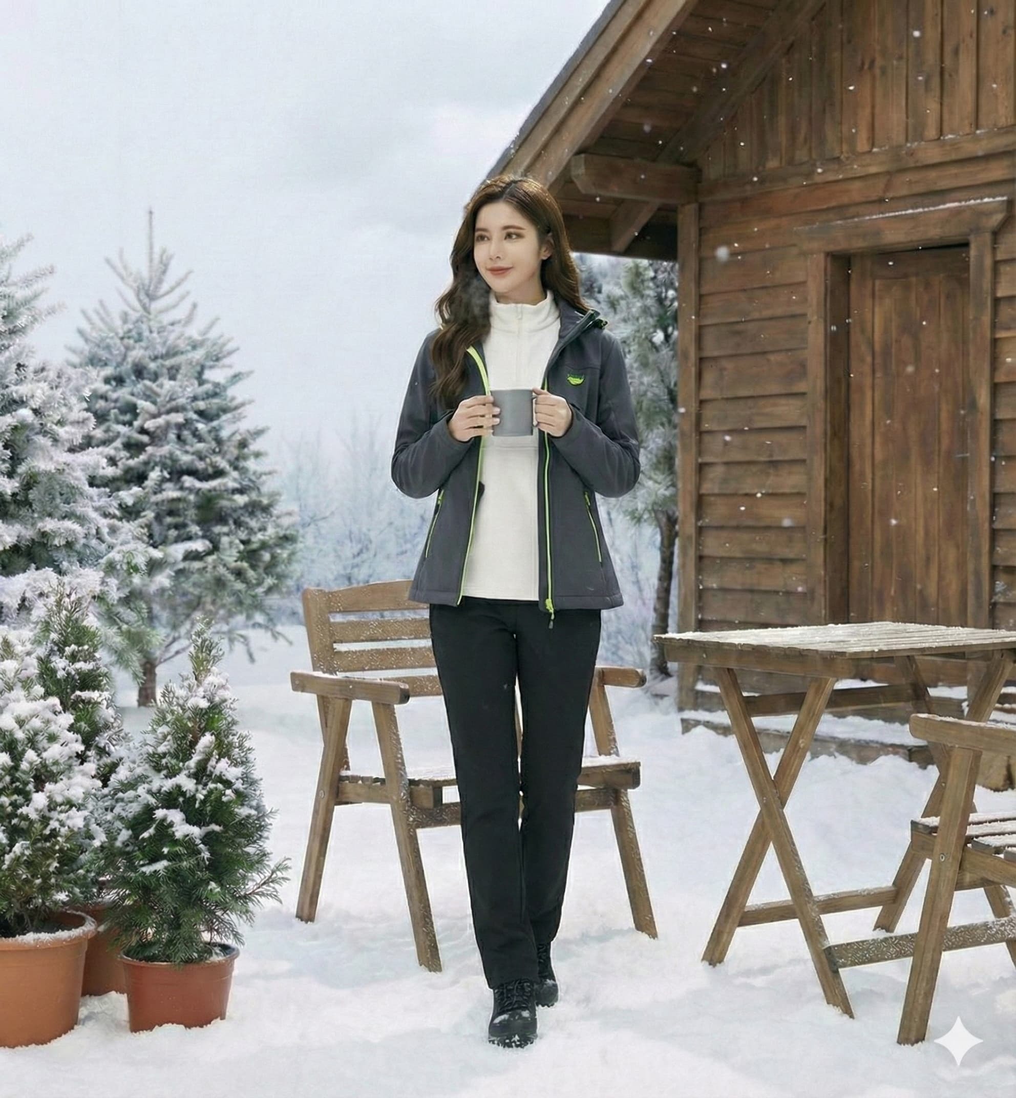 LÄCHELN 軟殼外套雪地穿搭