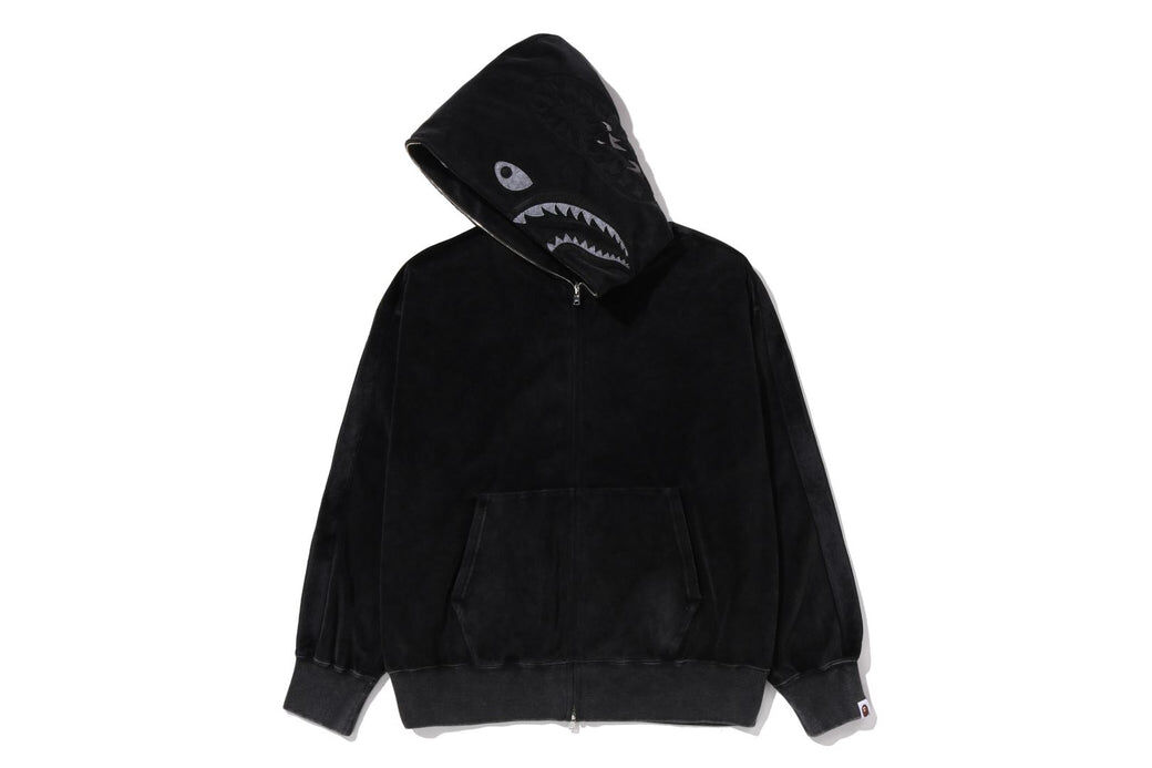 2025AW A BATHING APE BAPE x SNOW WASH SHARK RELAXED FIT FULL ZIP HOODIE 水洗 寬版 鯊魚 連帽 外套 現貨 1L70-180-001