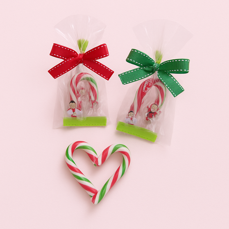 聖誕節拐杖糖,聖誕拐杖糖果蝴蝶結包裝,Christmas candy canes, Christmas candy cane bow wrapping