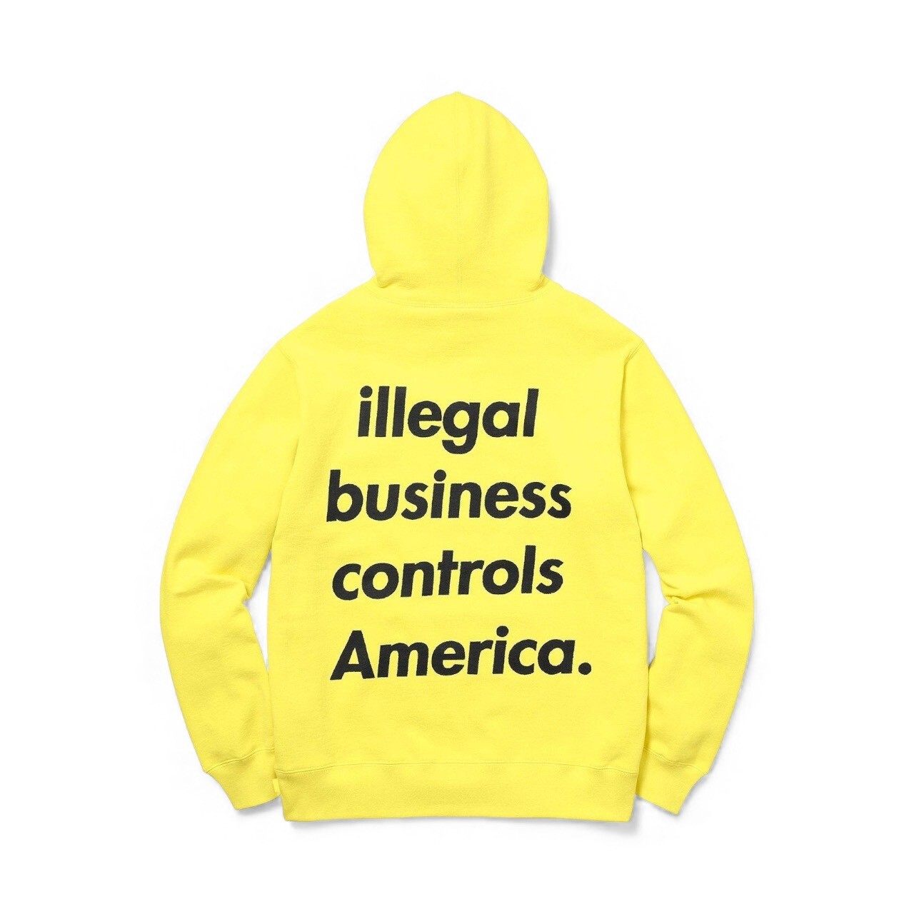 SUPREME 18SS ILLEGAL BUSINESS HOODED SWEATSHIRT YELLOW SIZE M