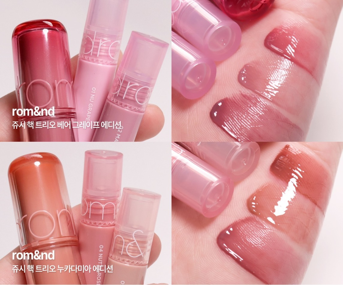 【現貨】韓國 Rom&nd 持久亮澤 果汁唇釉 1+2 禮盒 限時組合