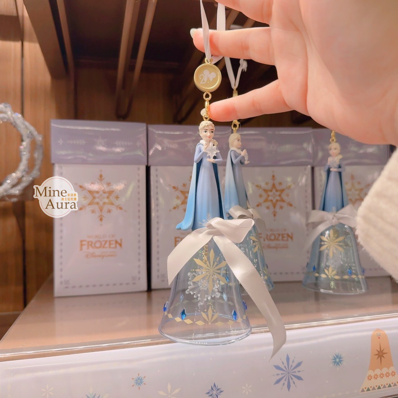 聖誕節系列 艾莎 Elsa 造型 圖騰 蝴蝶結緞帶 造型 聖誕樹 掛飾 冰雪奇緣 Frozen -香港迪士尼樂園