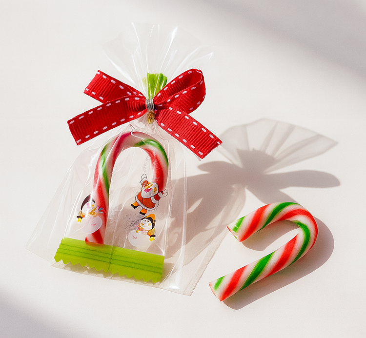 聖誕節拐杖糖,聖誕拐杖糖果蝴蝶結包裝,Christmas candy canes, Christmas candy cane bow wrapping