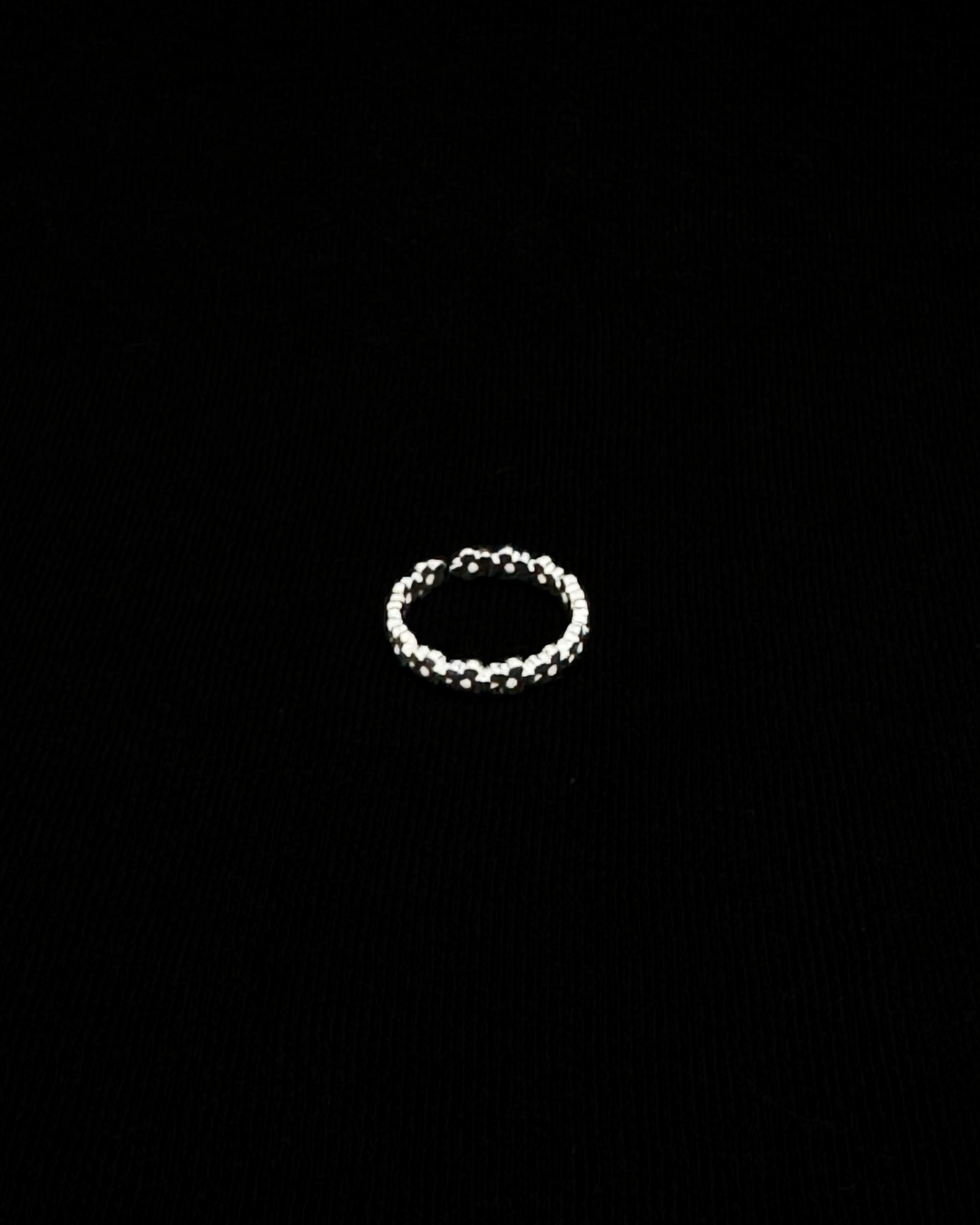 11.ac 925純銀縷空花蕊小花朵戒指