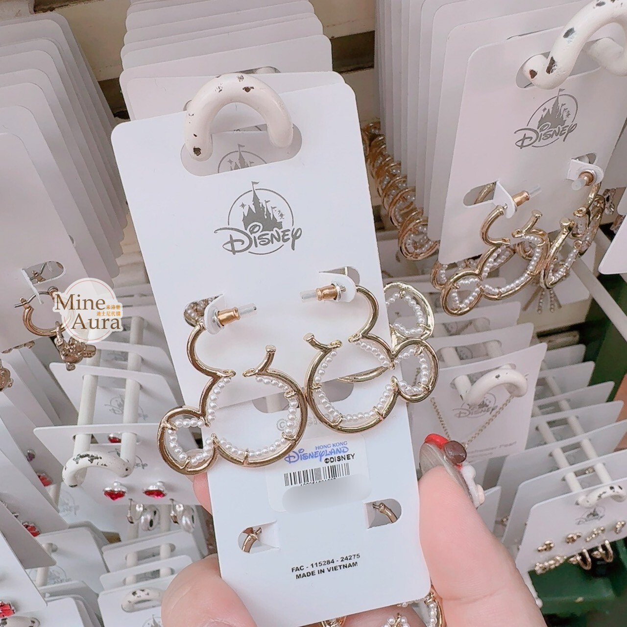 米奇 Mickey 米奇頭 簍空 造型 耳環 首飾 -香港迪士尼樂園