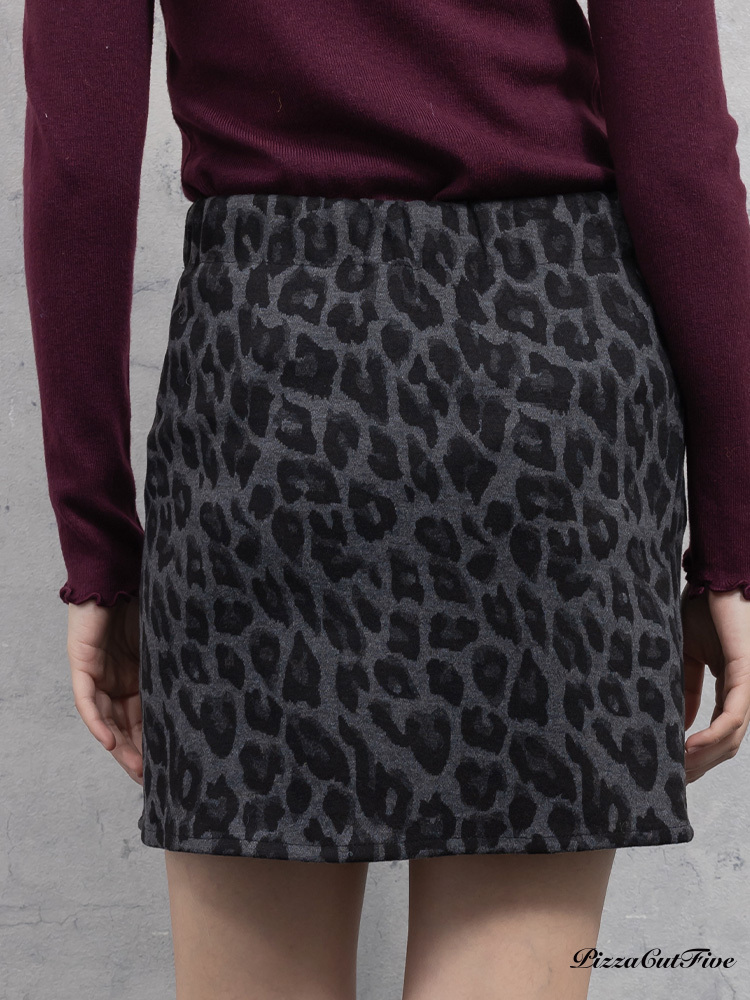 豹紋短裙( 內有安全褲) PizzaCutFive PCF253491036