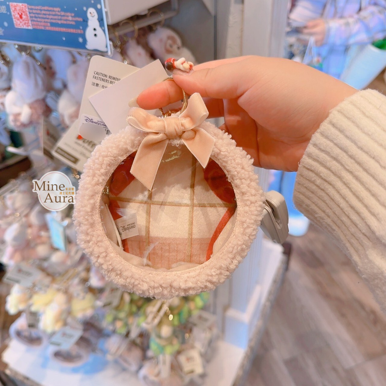 溫馨冬日 達菲 Duffy 與好友 展示 透明設計 鑰匙圈 吊飾 -香港迪士尼樂園