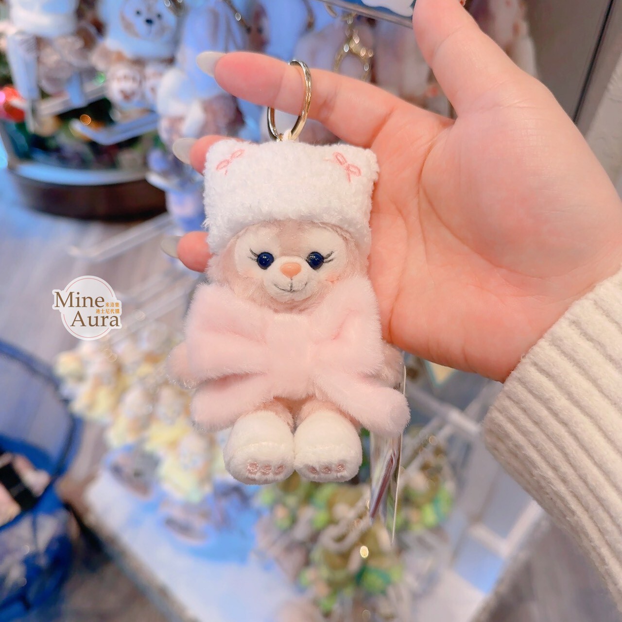 溫馨冬日 達菲 Duffy 與好友 玲娜貝兒 LinaBell 絨毛 鑰匙圈 吊飾 -香港迪士尼樂園