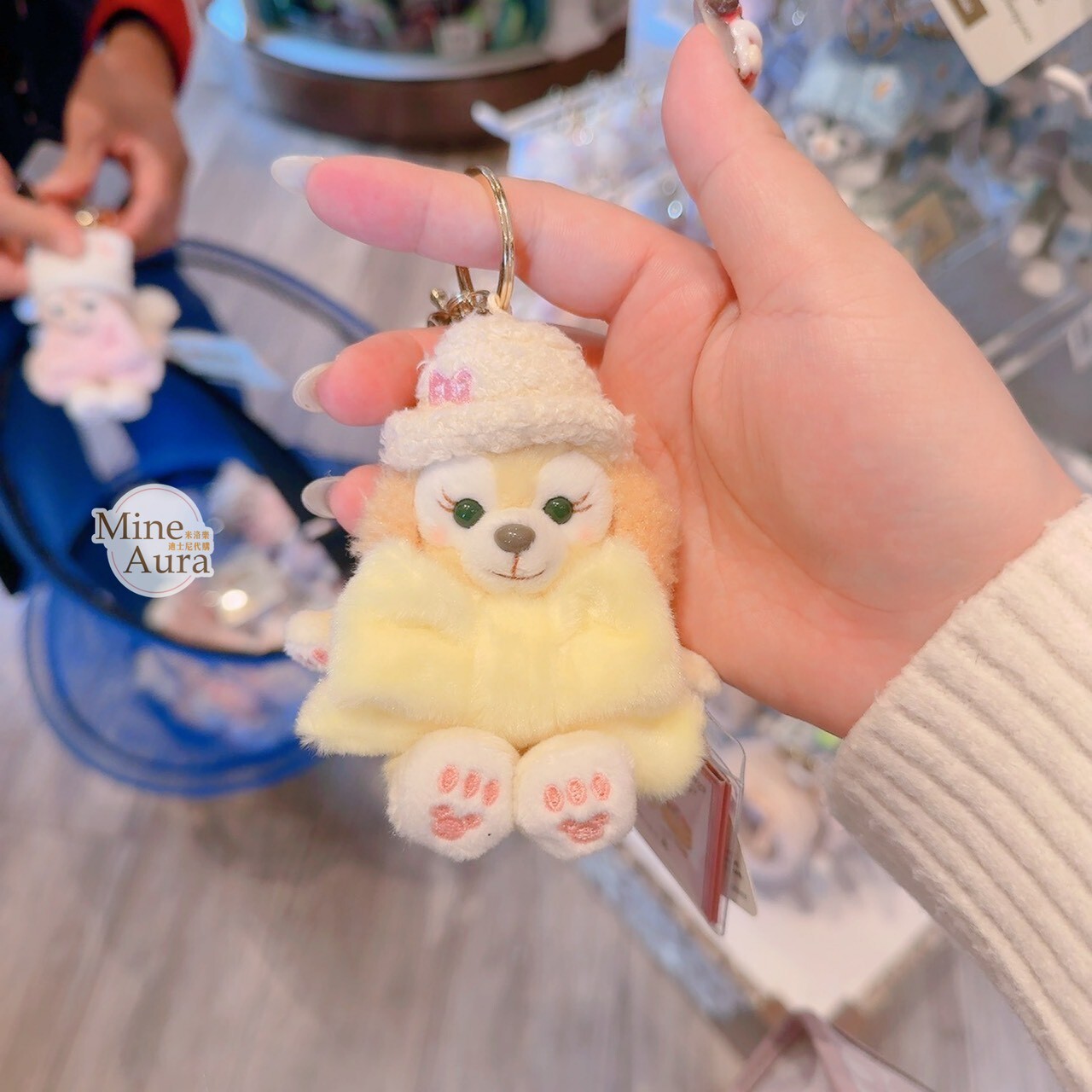 溫馨冬日 達菲 Duffy 與好友 可琦安 餅乾 CookieAnn 絨毛 鑰匙圈 吊飾 -香港迪士尼樂園