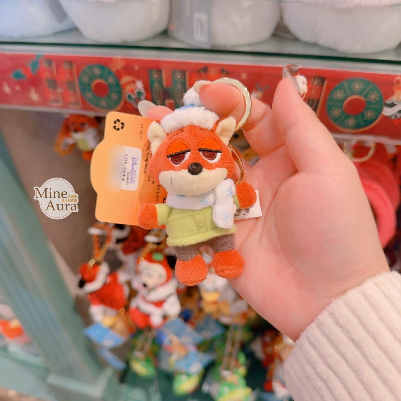 聖誕節系列 胡尼克 Nick 狐狸 絨毛 鑰匙圈 吊飾 動物方城市 Zootopia -香港迪士尼樂園
