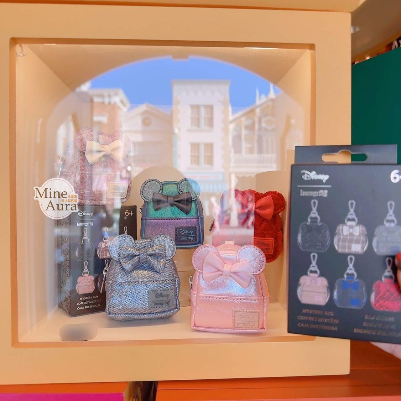 米妮 Minnie 立體耳朵 迷你後背包造型 零錢包 鑰匙圈 吊飾 盲選盒 盲盒 -香港迪士尼樂園