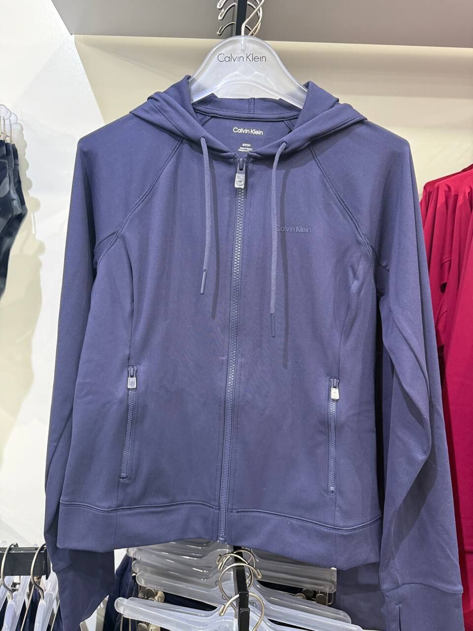 [U] CALVIN KLEIN BLUE WOMEN'S FULL-ZIP ACTVIEWEAR HOODIE, SP40617594-406G416-501 (UZZ249)