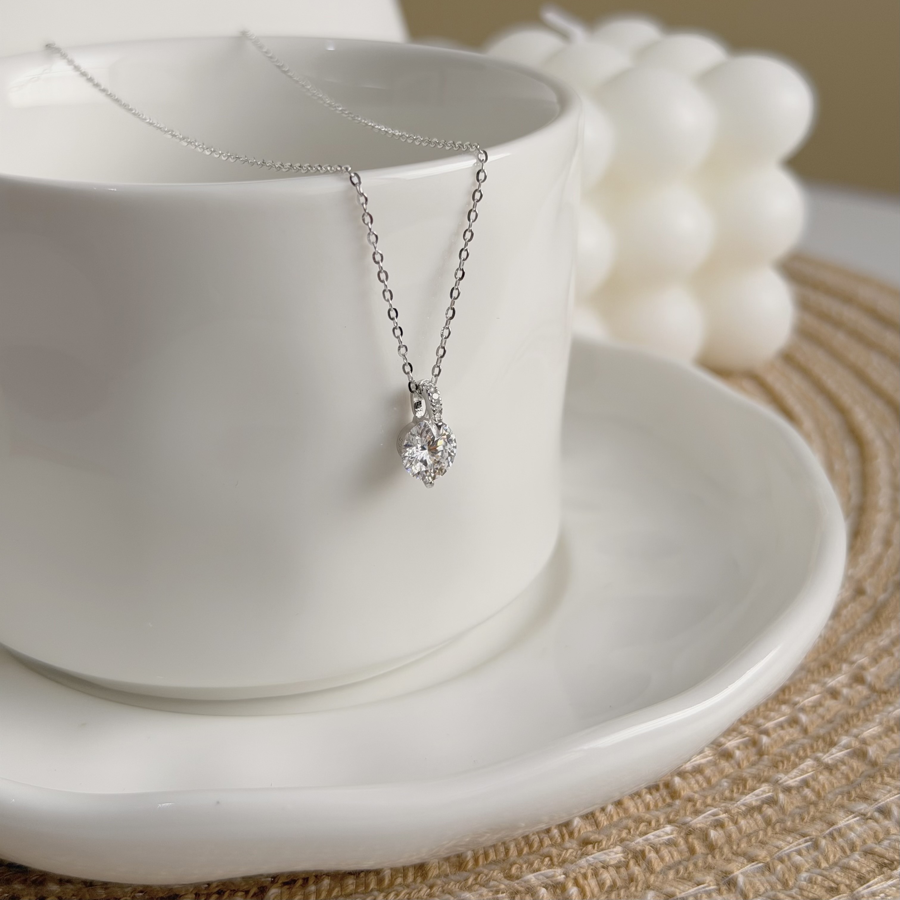 Y420【輕奢】莫桑單鑽純銀鎖骨鏈