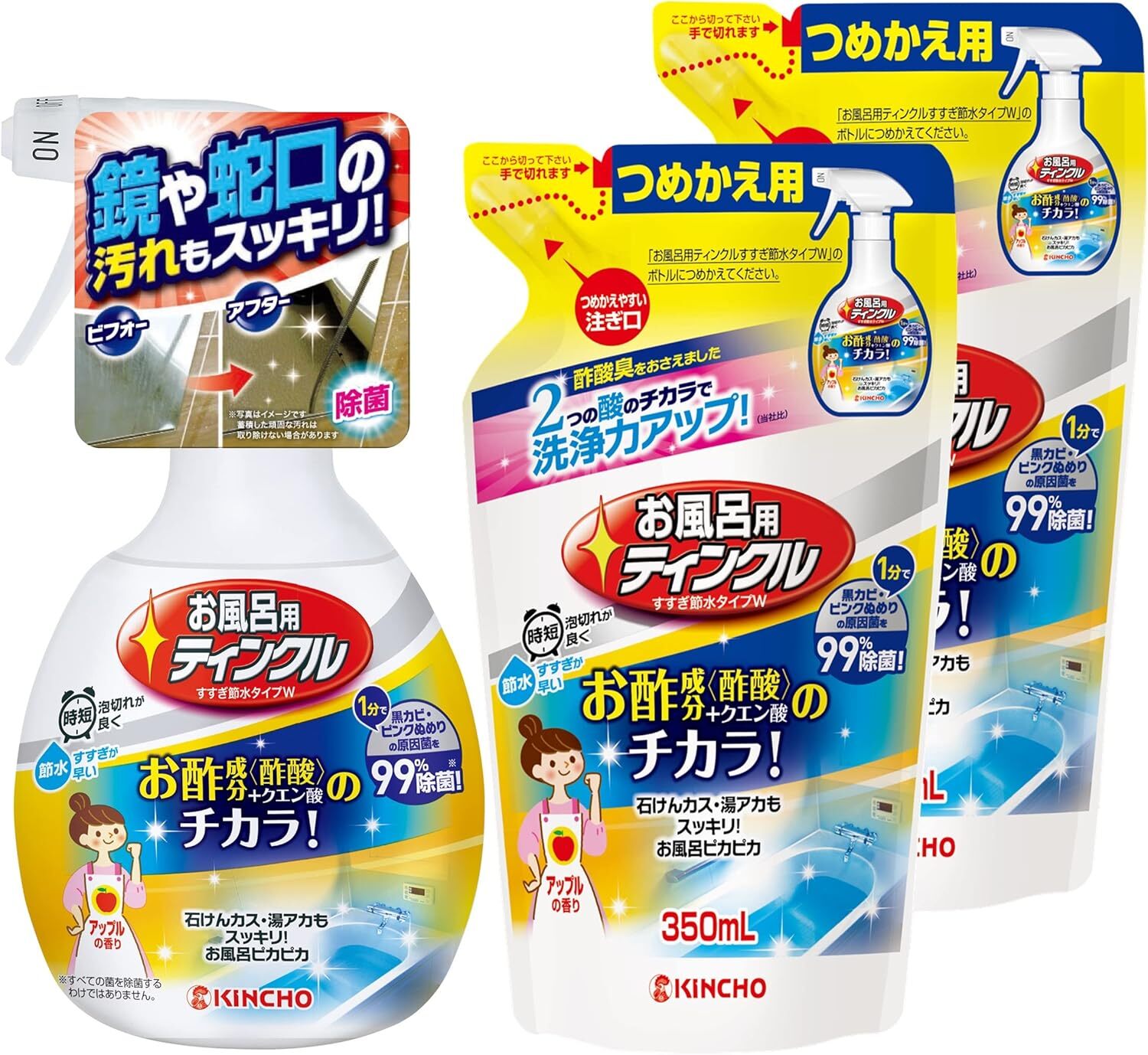 日本 KINCHO 金鳥 浴室強力除霉泡沫噴霧清潔劑 400ml