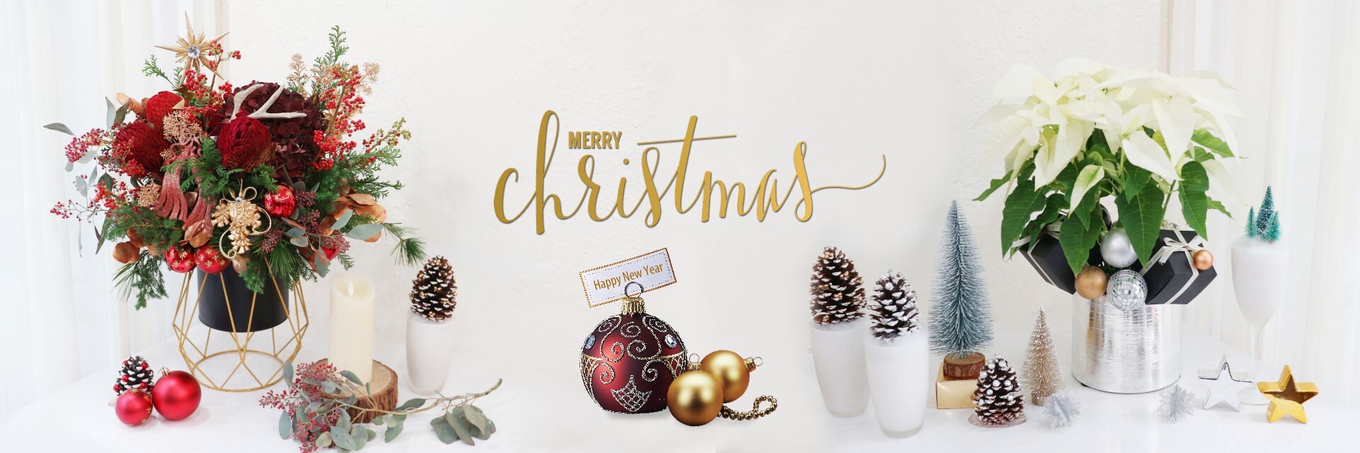 聖誕佈置,聖誕樹,聖誕花圈,聖誕紅,聖誕擺飾