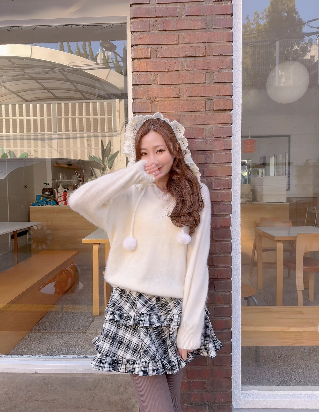 *BJ2 MADE SERIES* 🐏 THE SNOWBALL CASHMERE WOOL CROCHET HAT TOP KR 1126