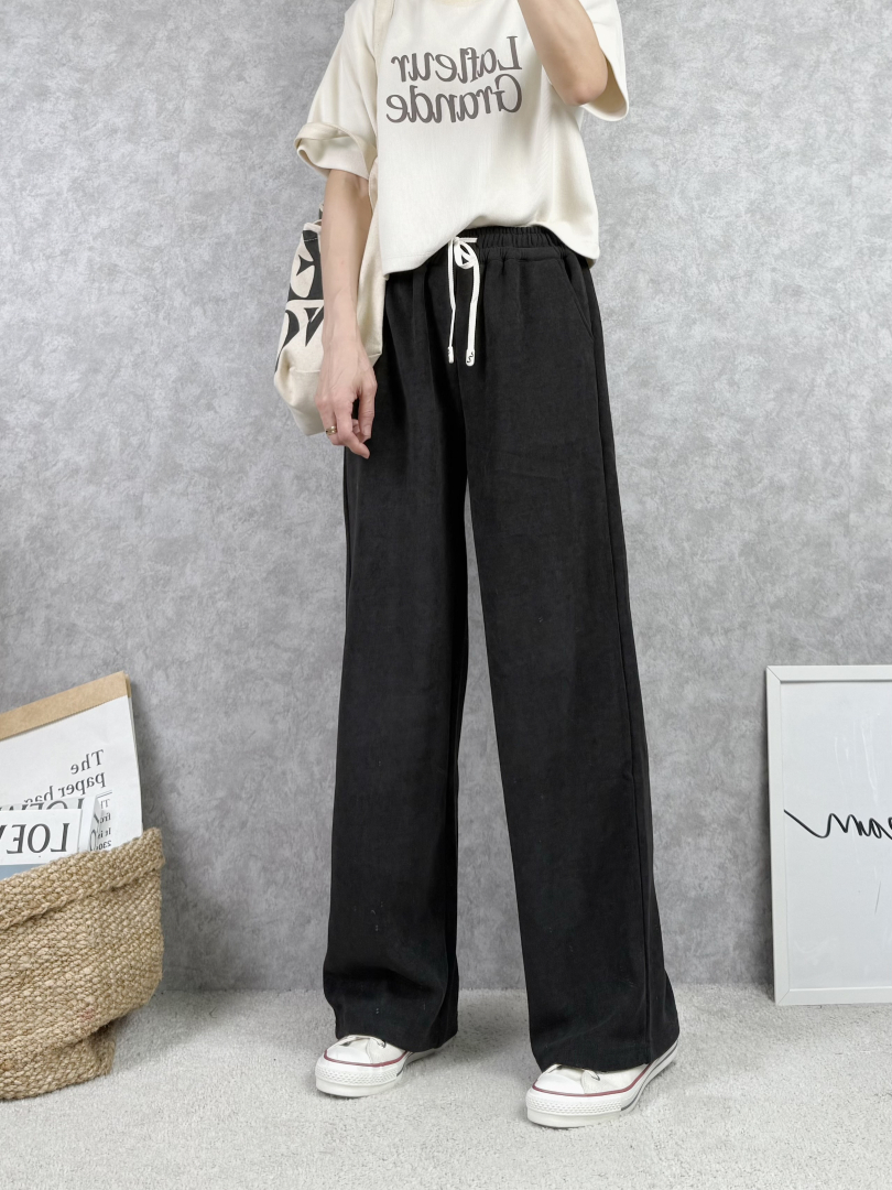 顯瘦直筒版型★加厚羊絨垂墜寬褲⚡️搶現貨⚡️