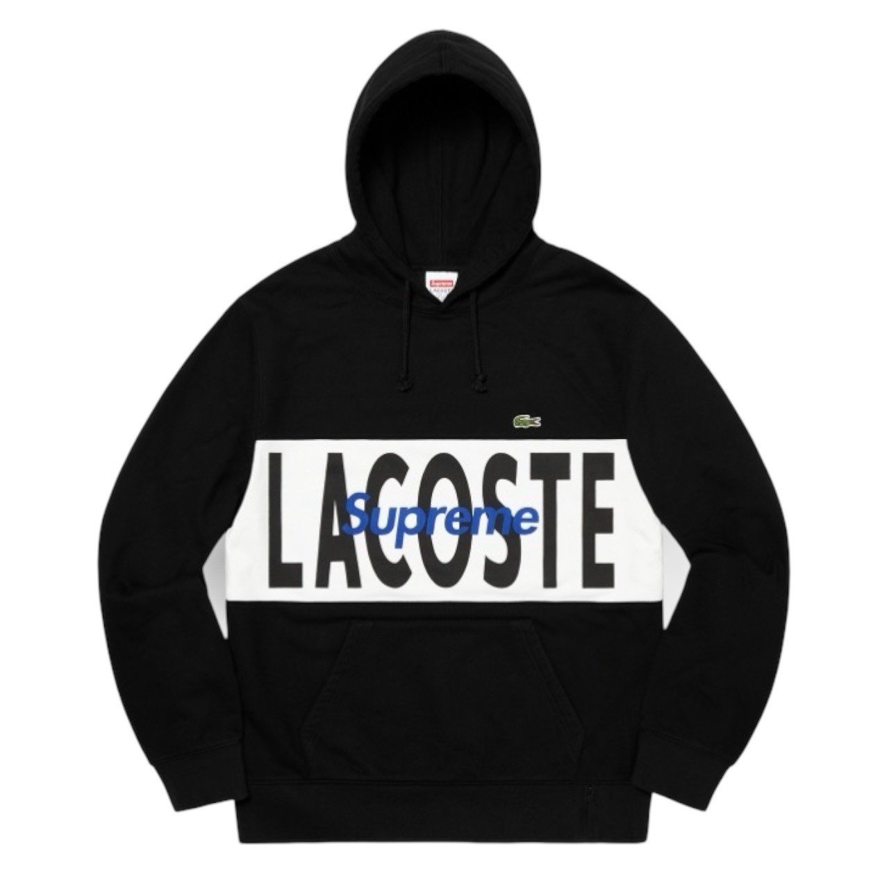 SUPREME 19FW LACOSTE LOGO PANEL HOODED SWEATSHIRT FULL SIZE