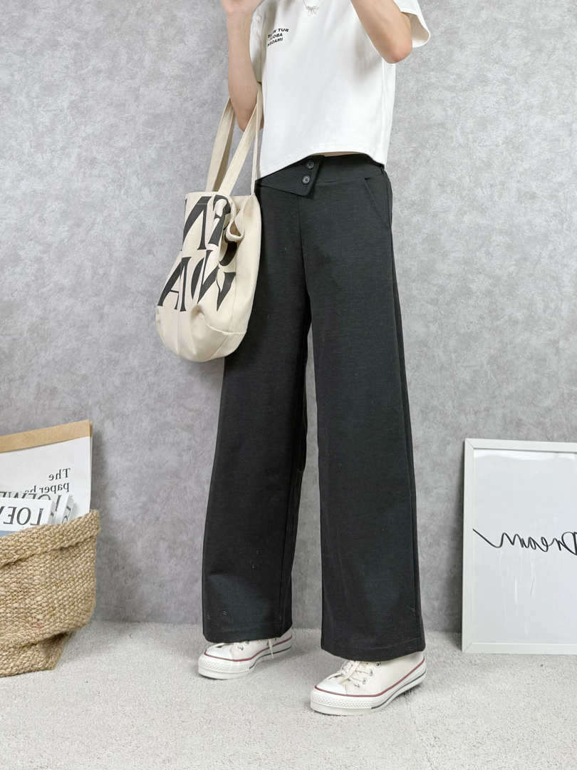最吸睛的腰封造型★俐落顯瘦直筒寬褲
