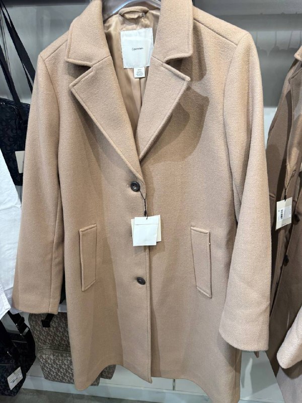 [U] CALVIN KLEIN BEIGE WOMEN'S WALKER COAT, SP44617170-44D591G-200 (UZZ285)