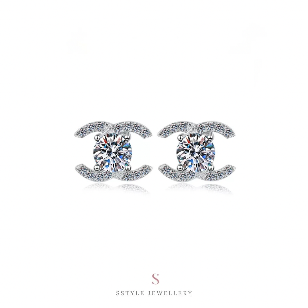Yves moissanite earrings