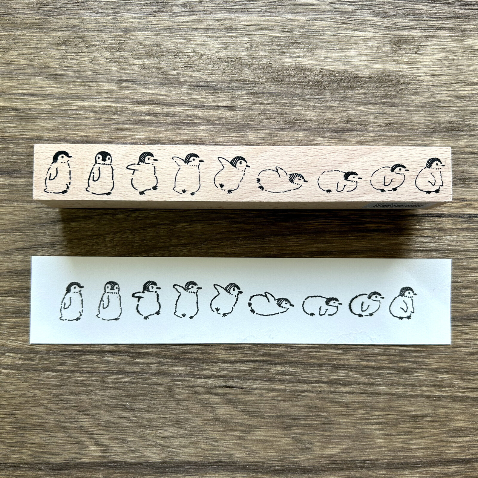 企鵝 長型 木製印章｜日本 ARTE