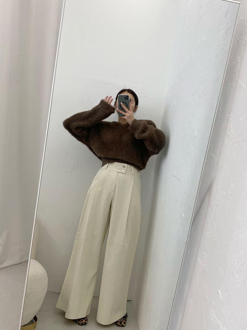 寬管絨布長褲