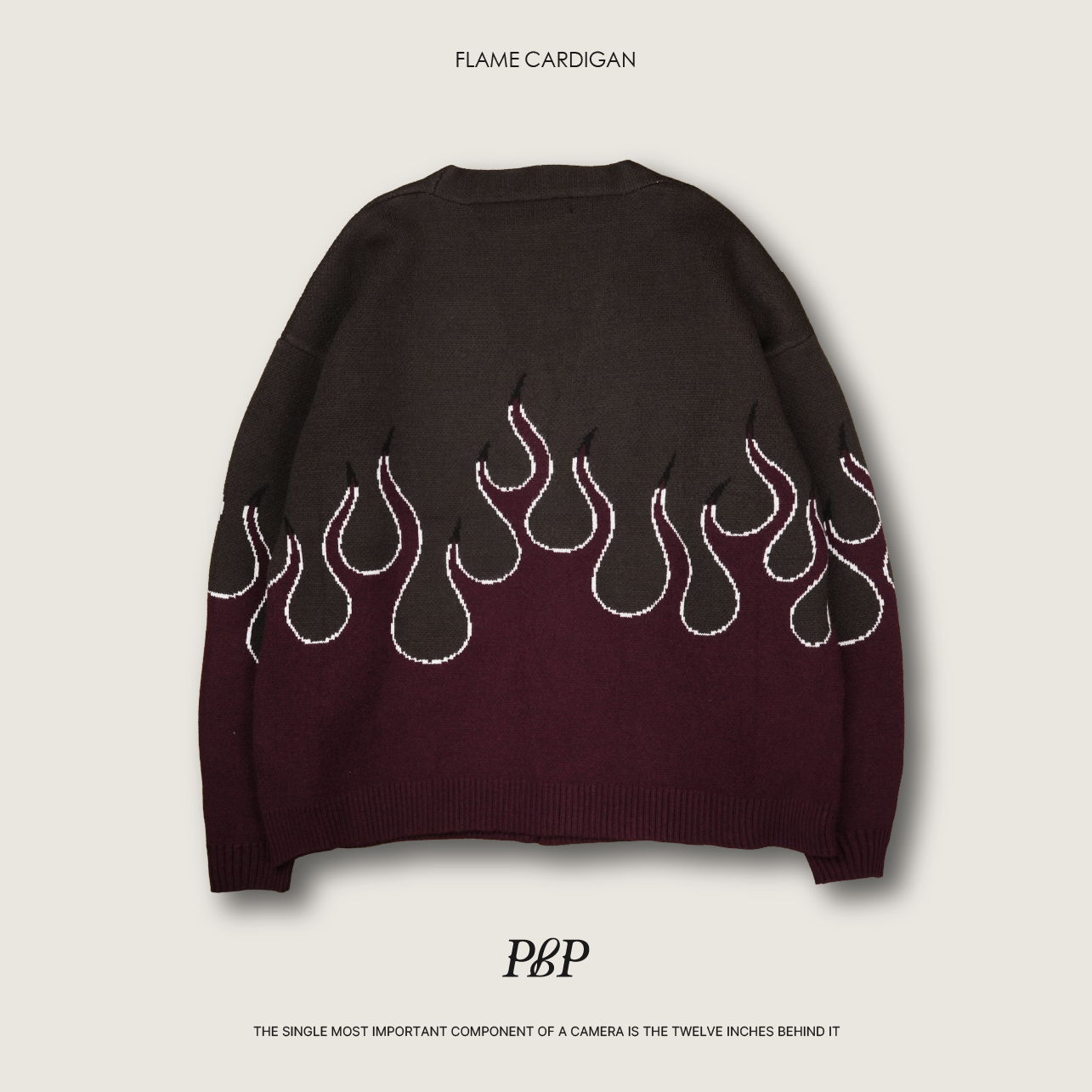 P.B.P - FLAME CARDIGAN  - BURGUNDY