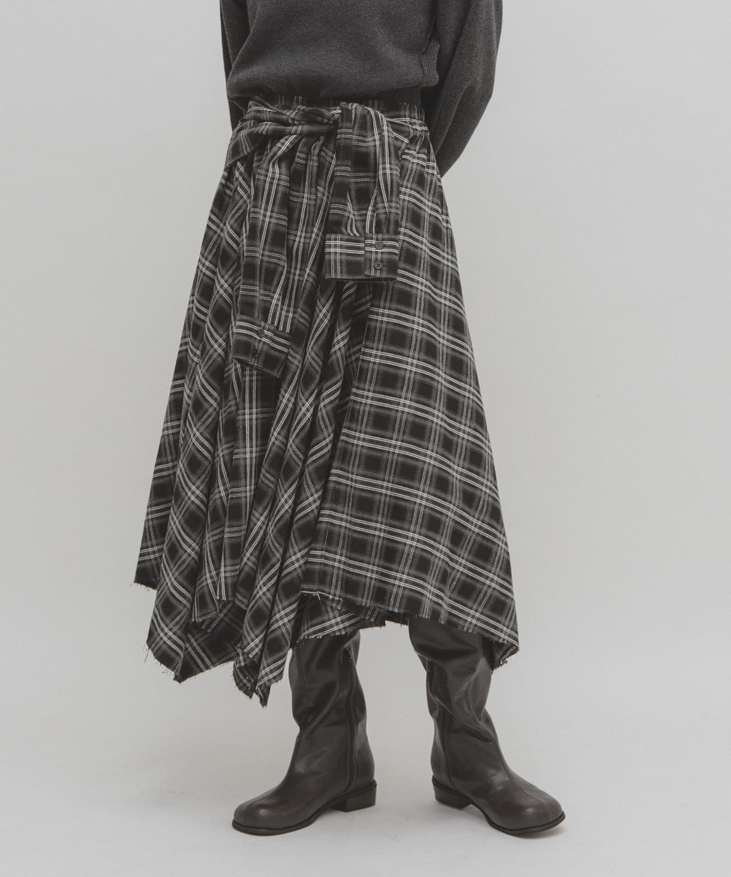 現貨┃日本 KBF 綁結設計格紋裙