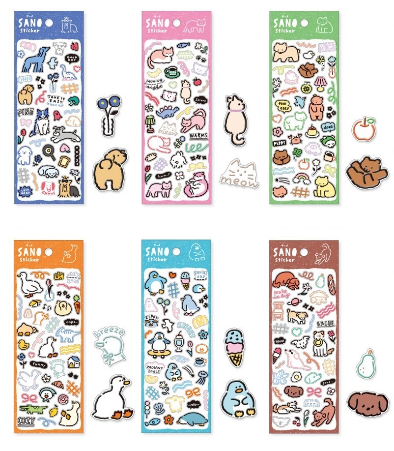 SANO 水晶感 立體動物 手帳貼紙｜日本Mind Wave