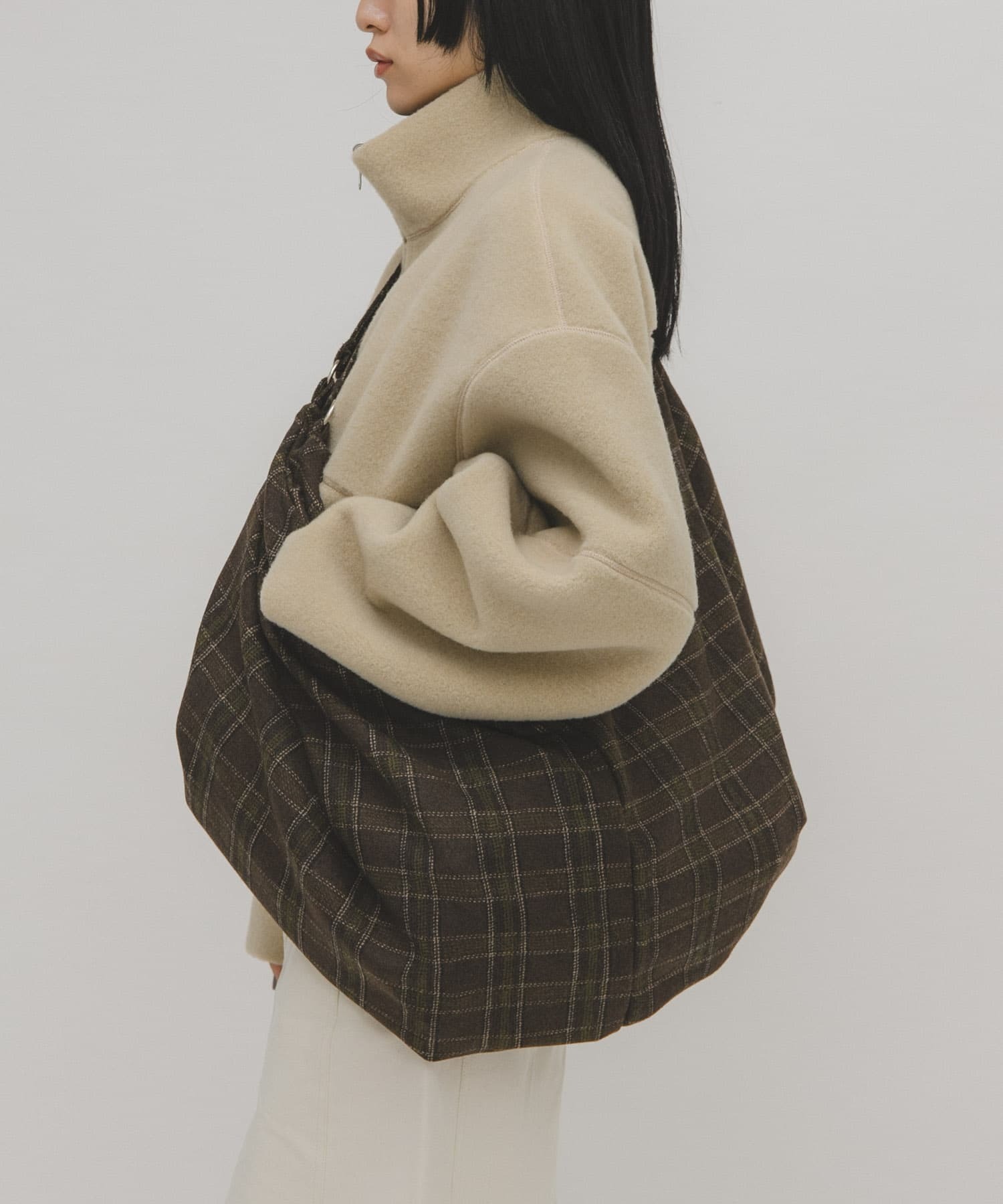 現貨┃日本 KBF 2way 羊毛混紡 格子包 A3