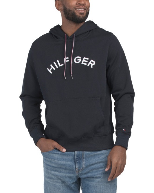 【預購】Q120212 TOMMY HILFIGER 男士刺繡拱形徽章套頭連帽衫