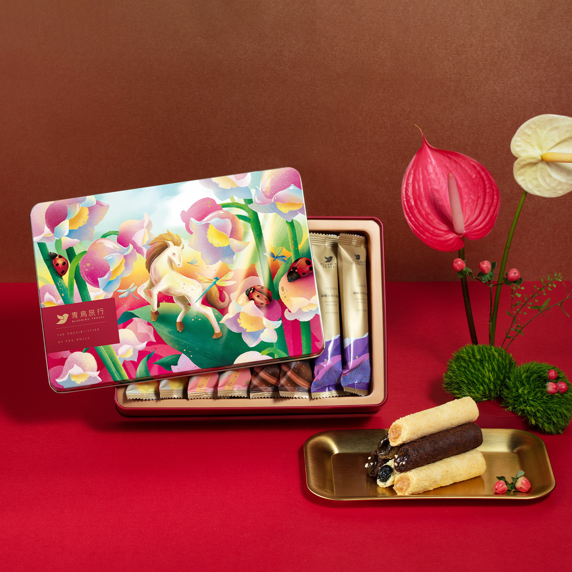 2026春節-春光躍影綜合蛋捲禮盒16入-C（附提袋／鐵盒款）