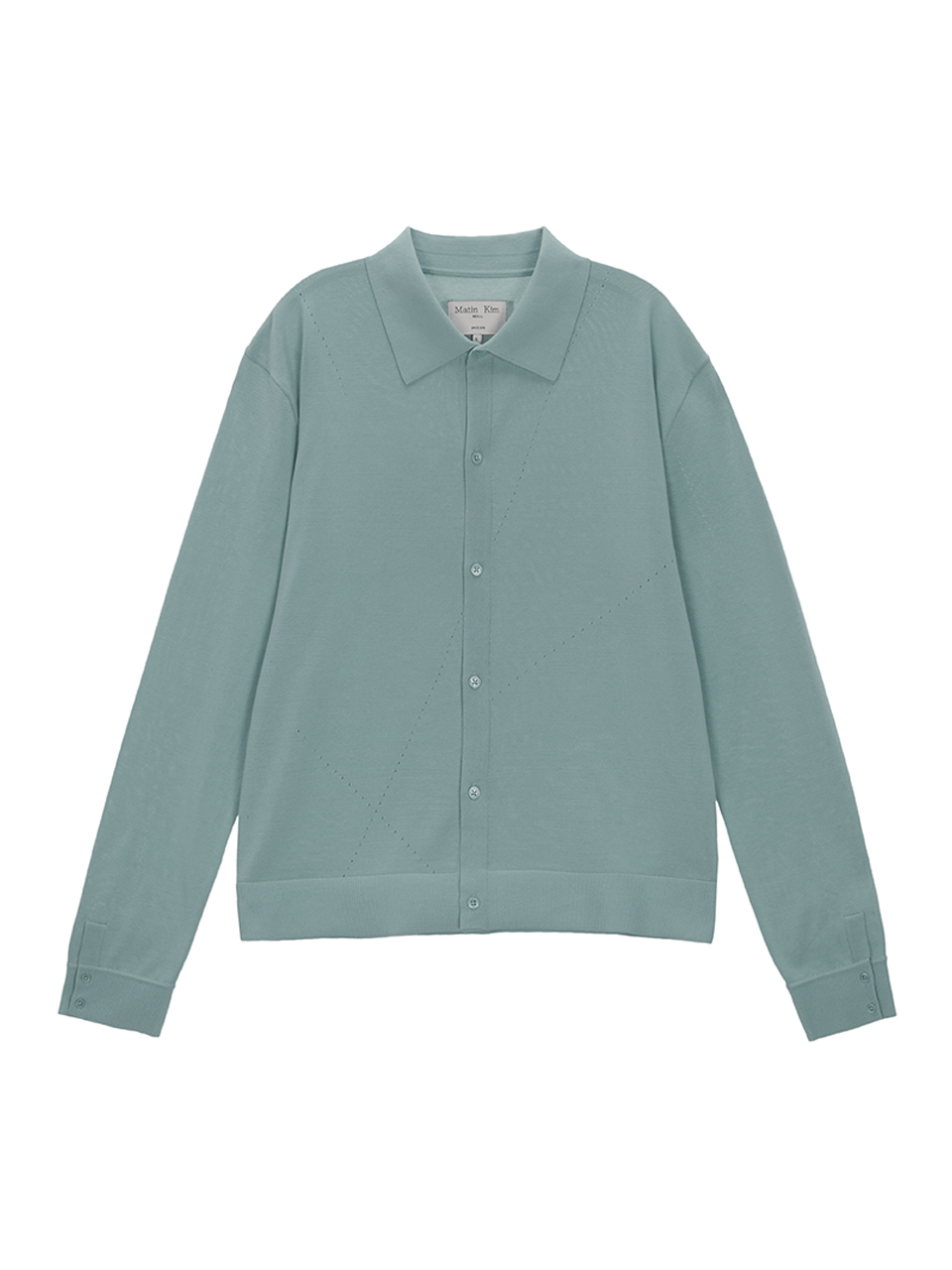 斜紋釦式針織上衣 薄荷綠