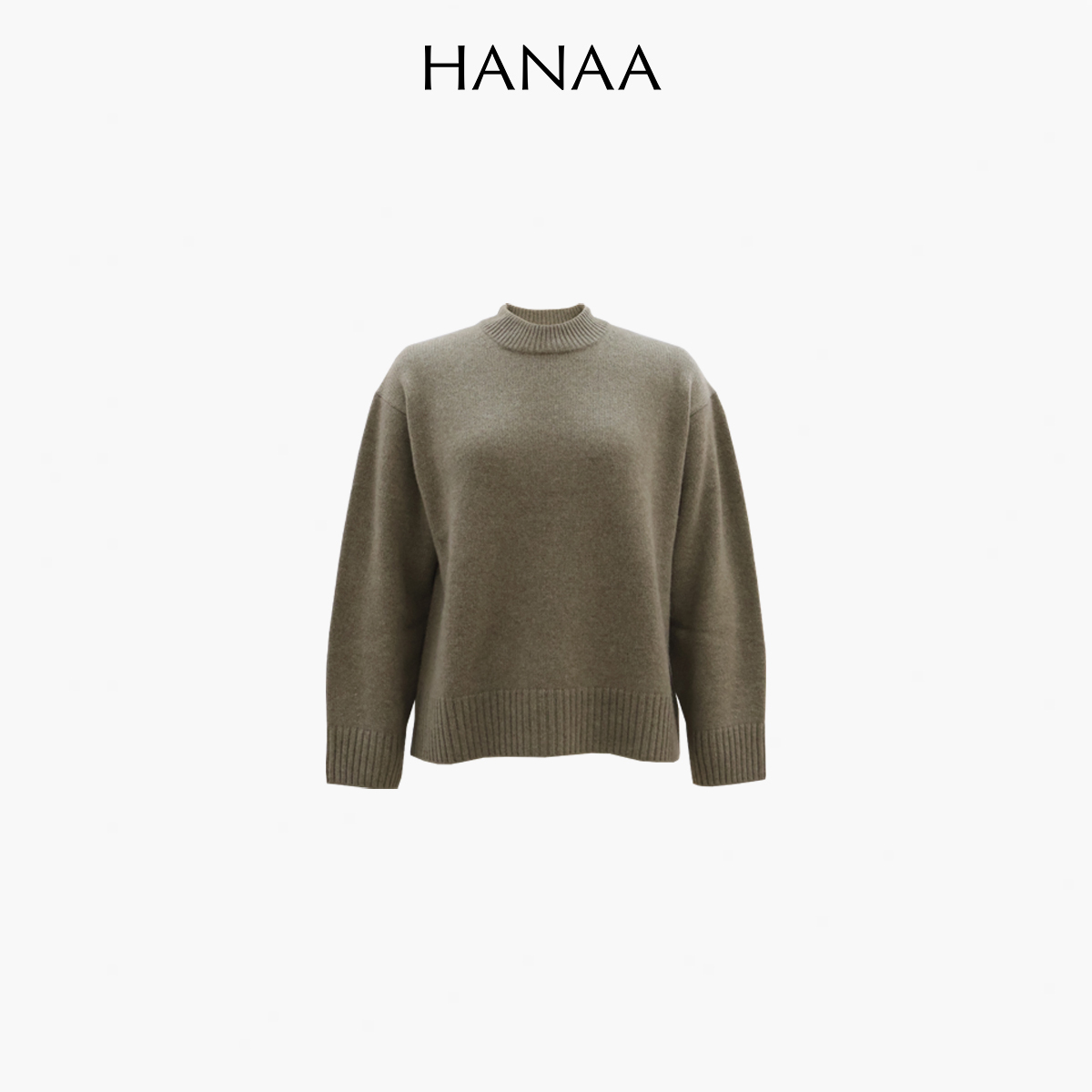 HANAA 新款100%康賽妮羊絨圓領廓形毛衣