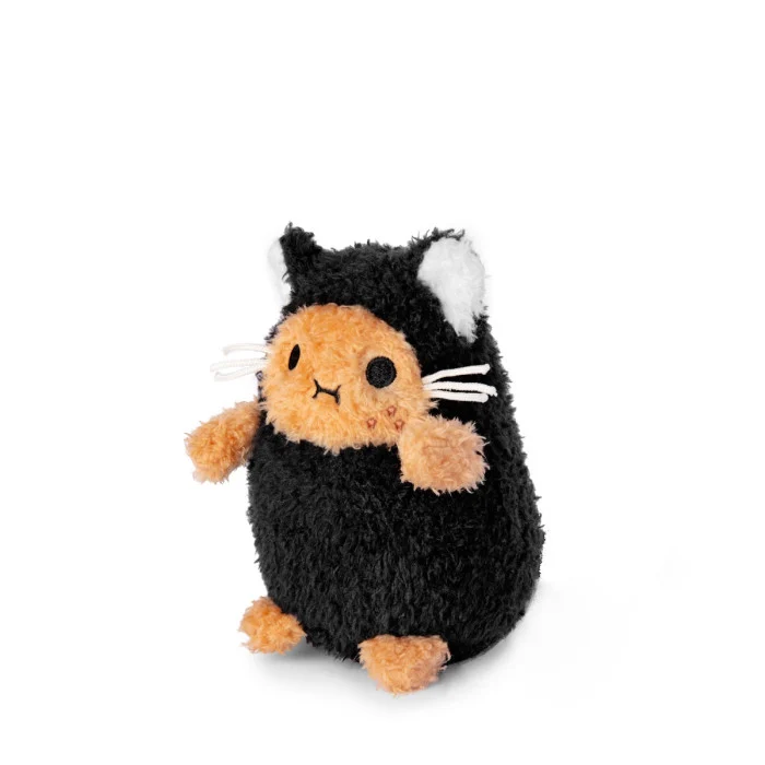 NOODOLL Black Kitty Ricespud Mini Sitting Plush Toy