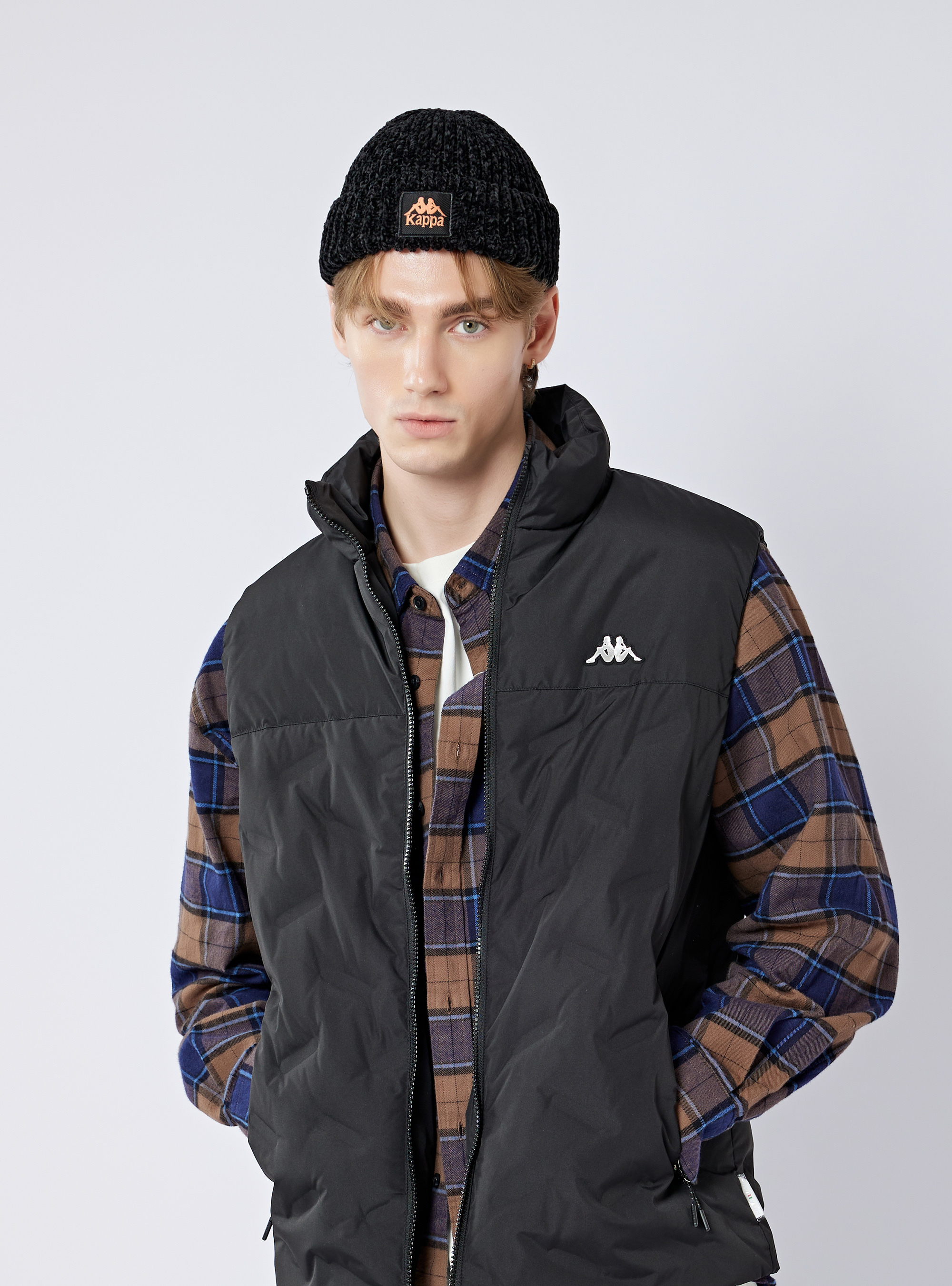 方形Logo標針織毛帽 (黑)