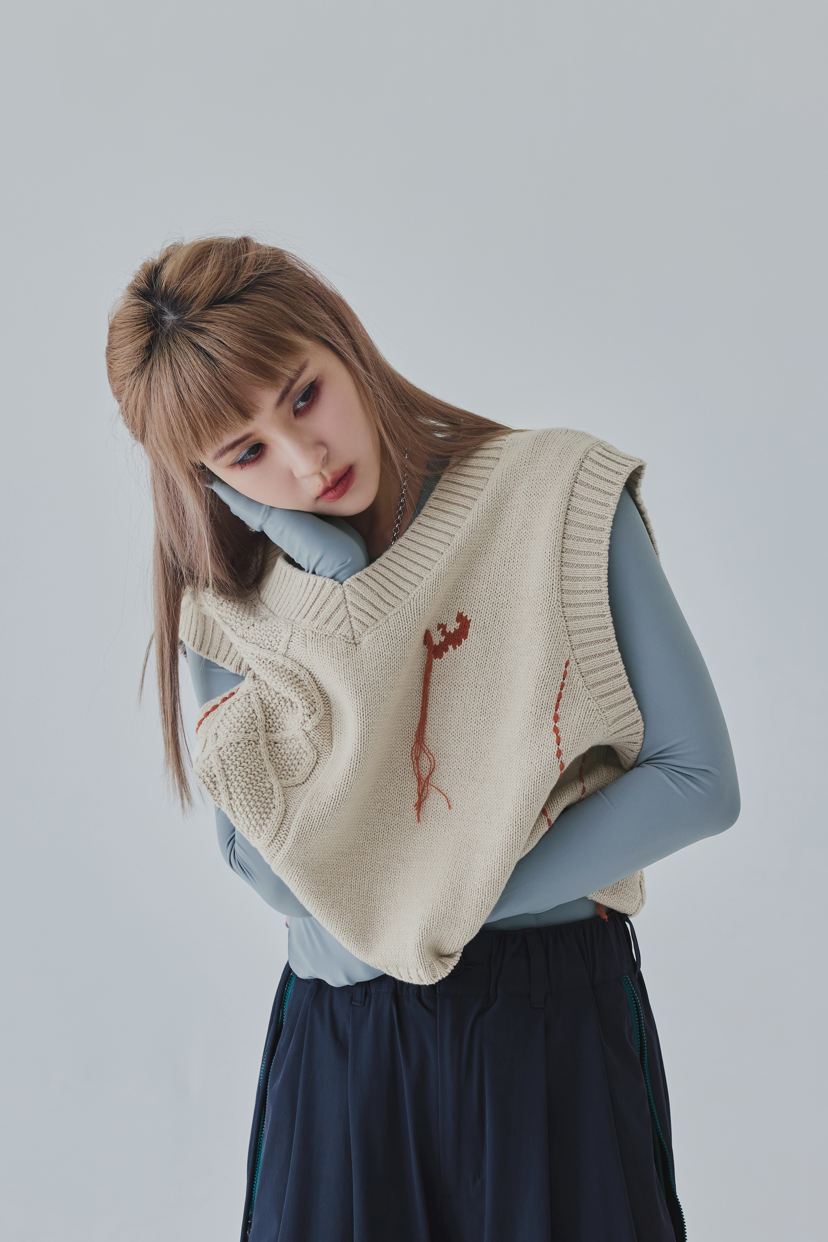 Chunky Cable Vest｜Oat