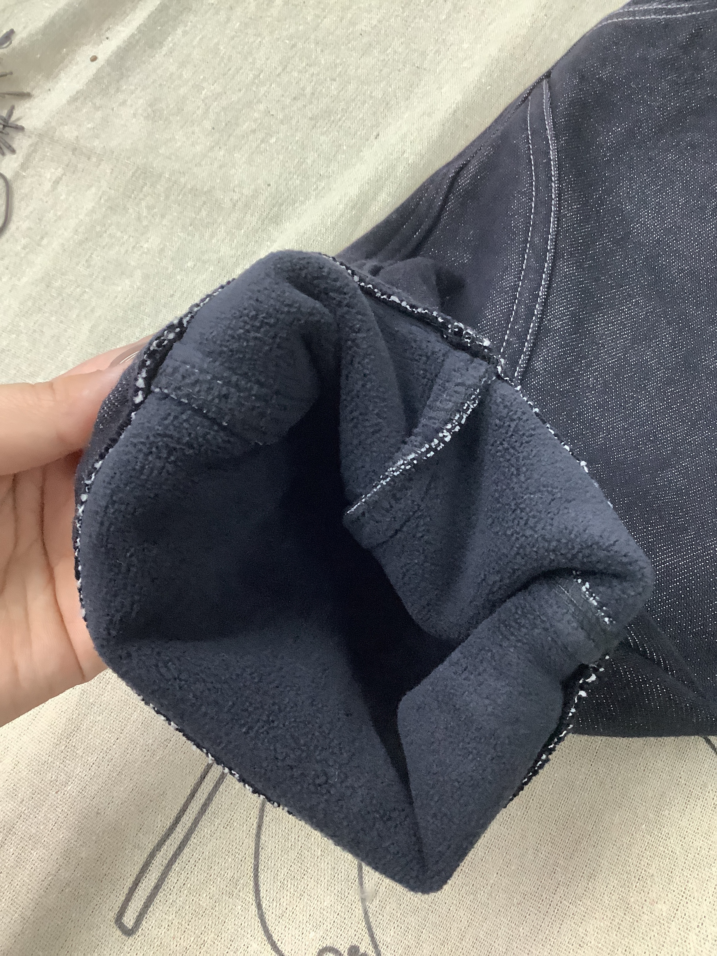 A03753加絨軟牛仔彎刀褲