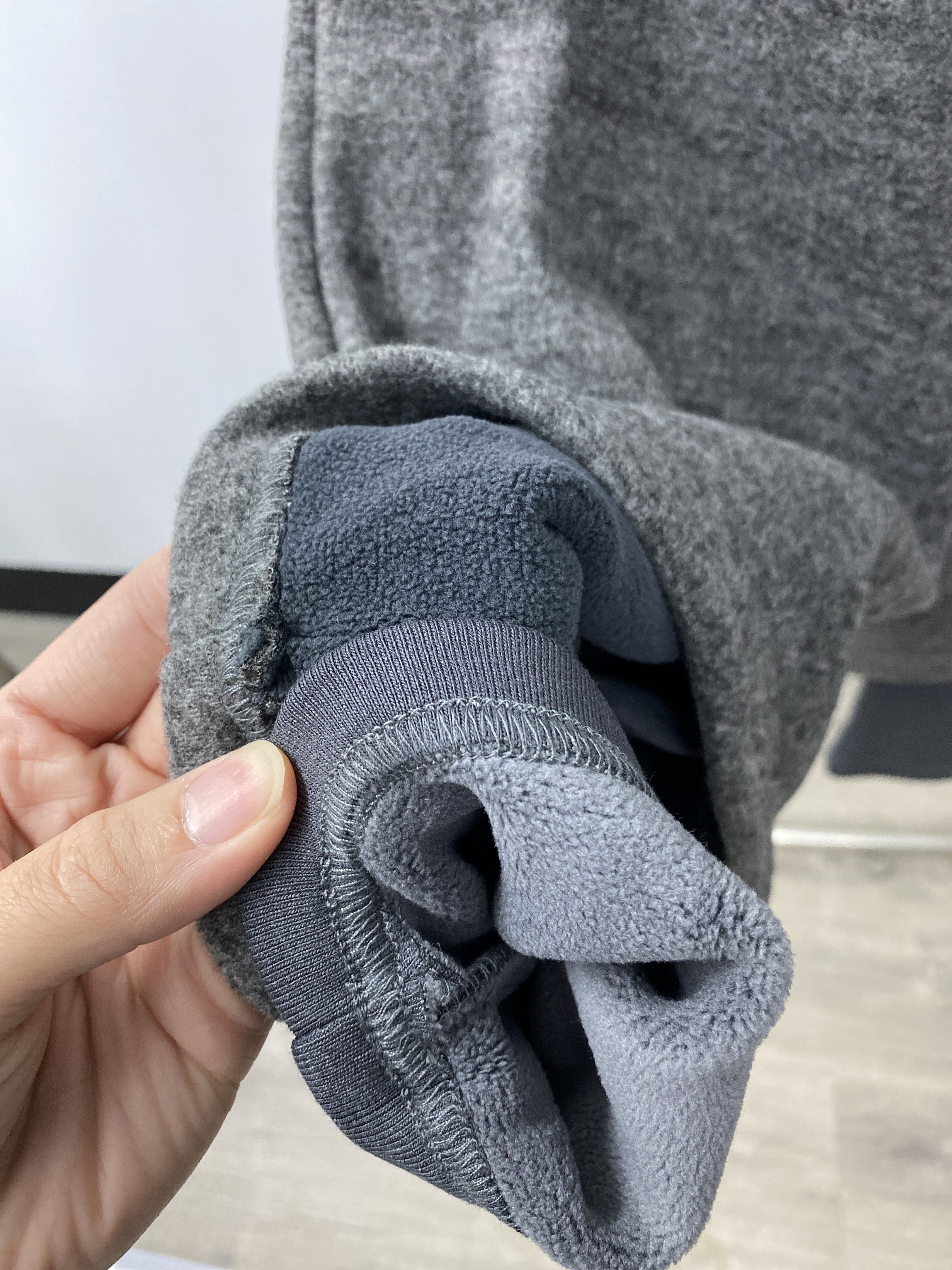 A03755加絨毛呢假兩件闊腿褲