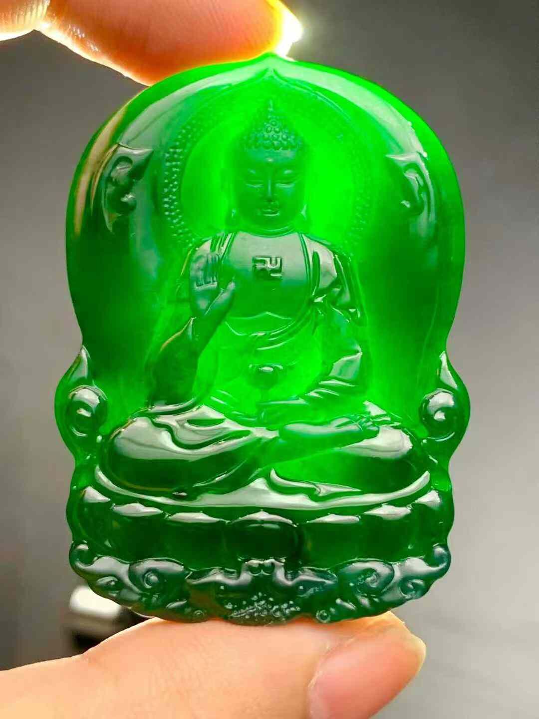 翡翠墨翠阿彌陀佛,天然翡翠A玉, 緬甸玉, Jade, Jadeite