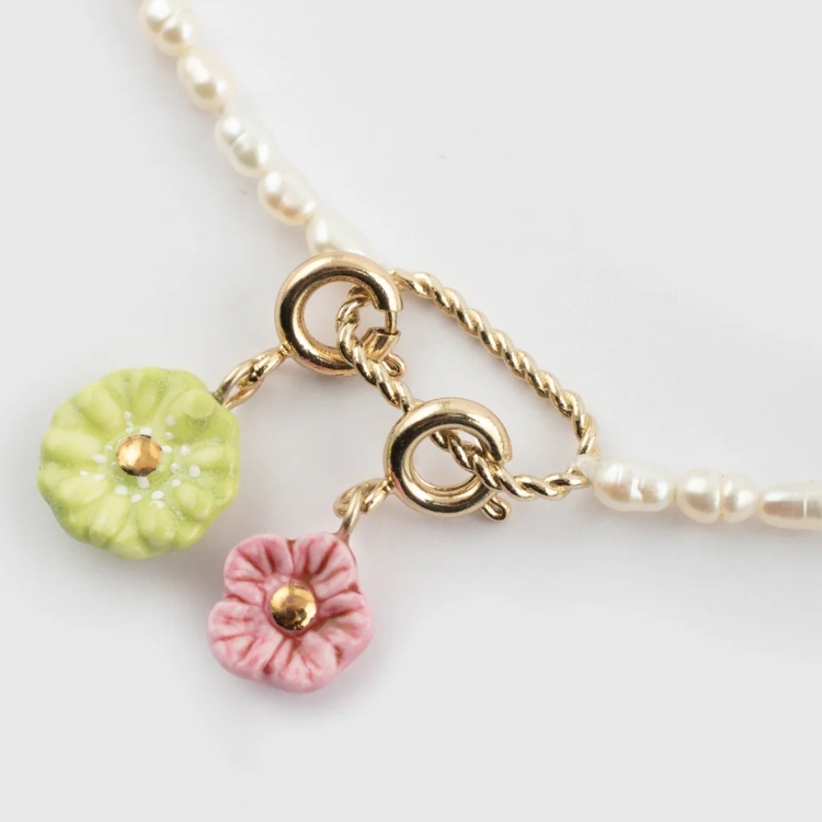 麻花邊長方造形與珍珠鍊條自由選24k項鍊