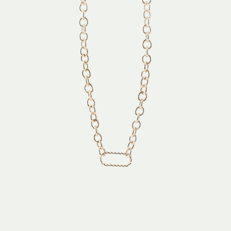 麻花邊長方造形與回紋鍊條自由選24k項鍊