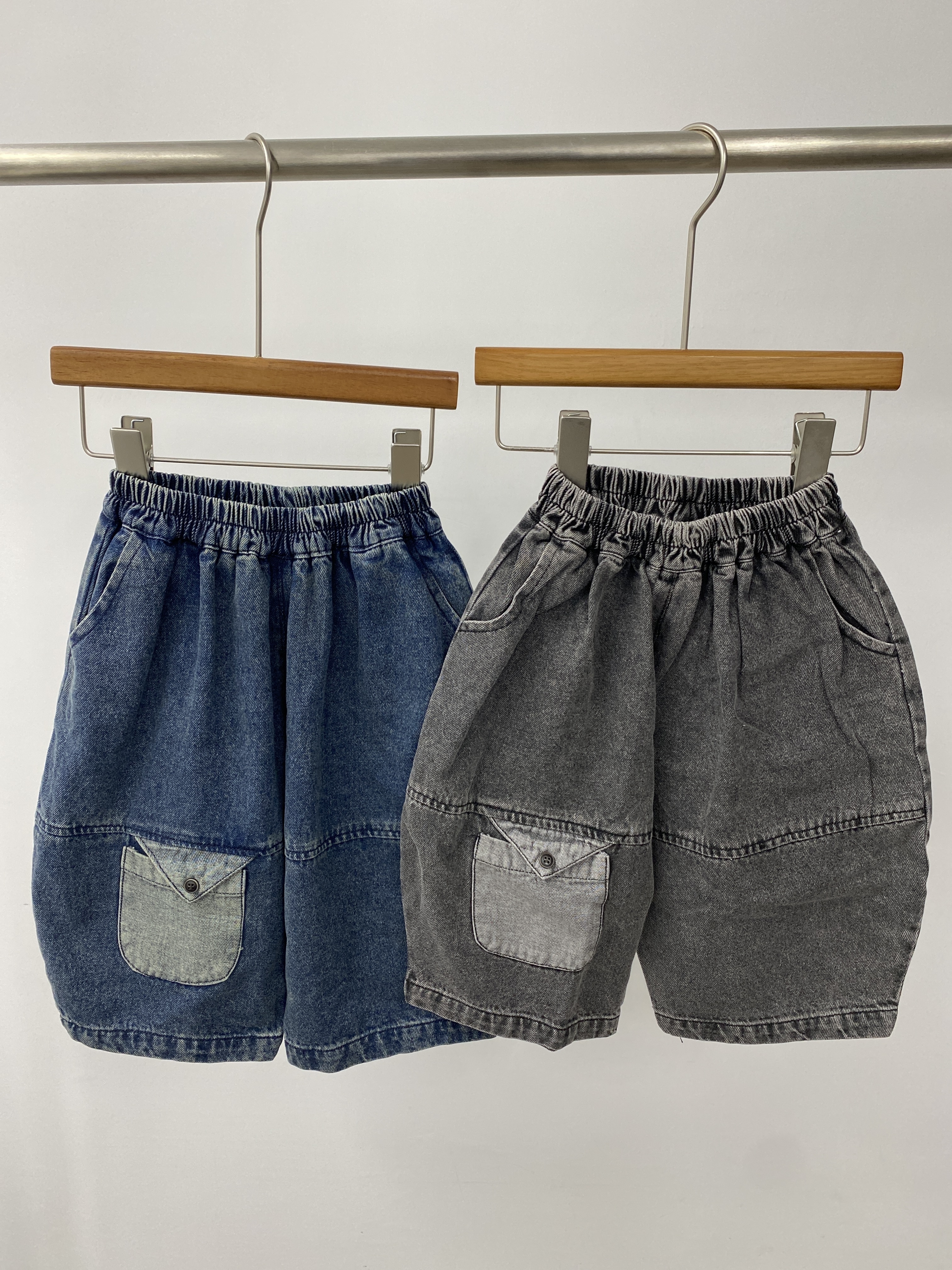 A03752口袋設計牛仔氣球褲