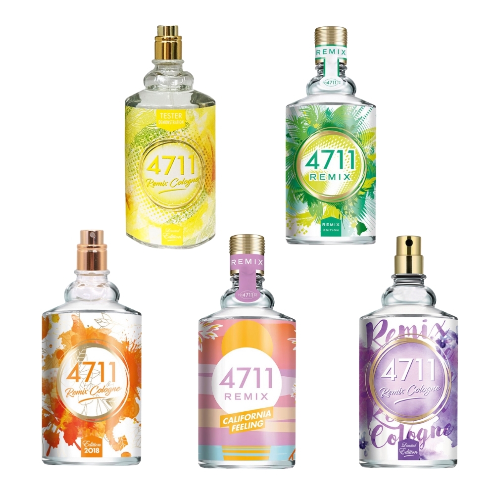 4711科隆之水 Remix Cologne 系列 夏日沁檸/經典橙香/經典綠洲/經典薰衣草/加州陽光 古龍水 100ml TESTER (環保盒) - 任選