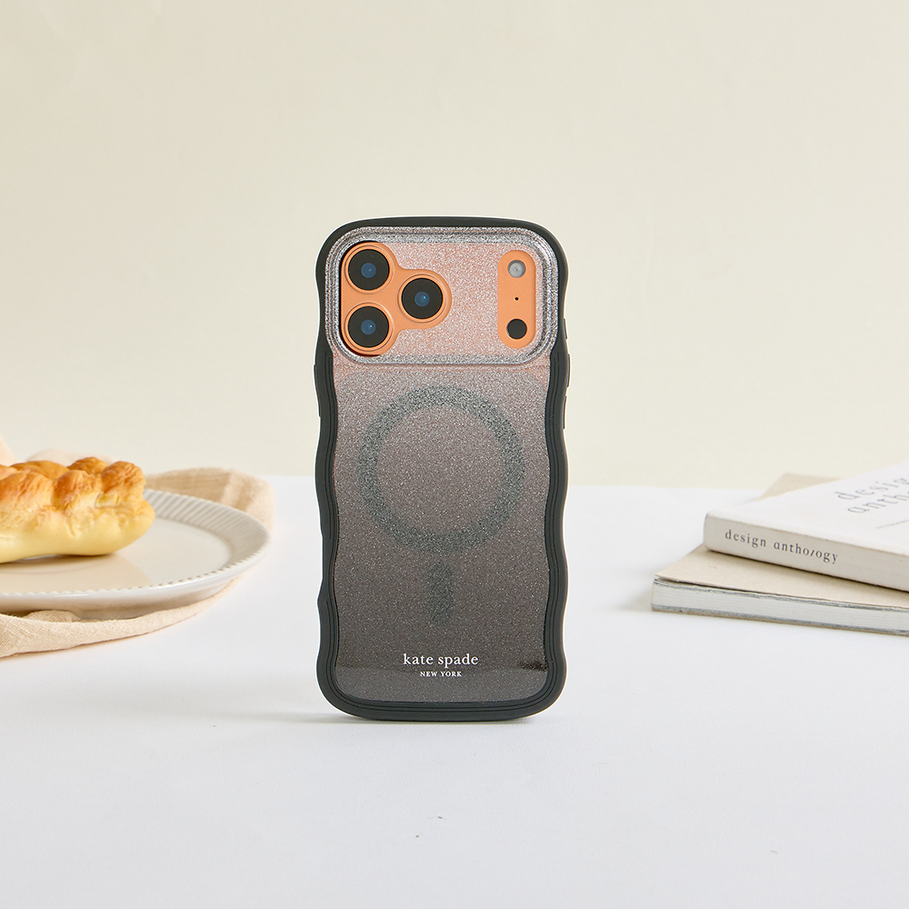 kate spade  iPhone 17 系列 精品 磁吸 防摔波浪手機殼 幻影黑