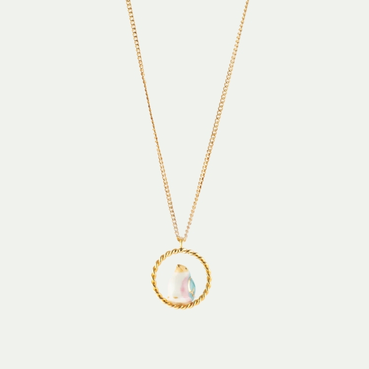 豐收鳥圈型瓷項鍊