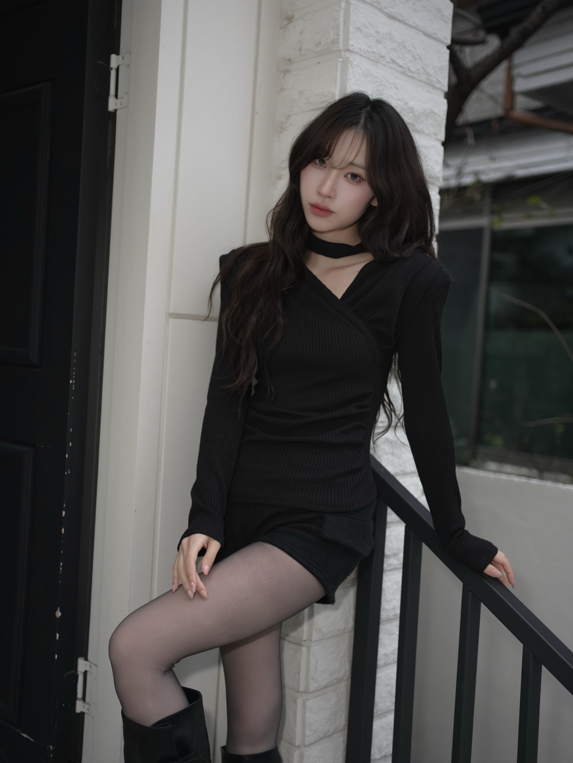 暖感細織紋針織褲