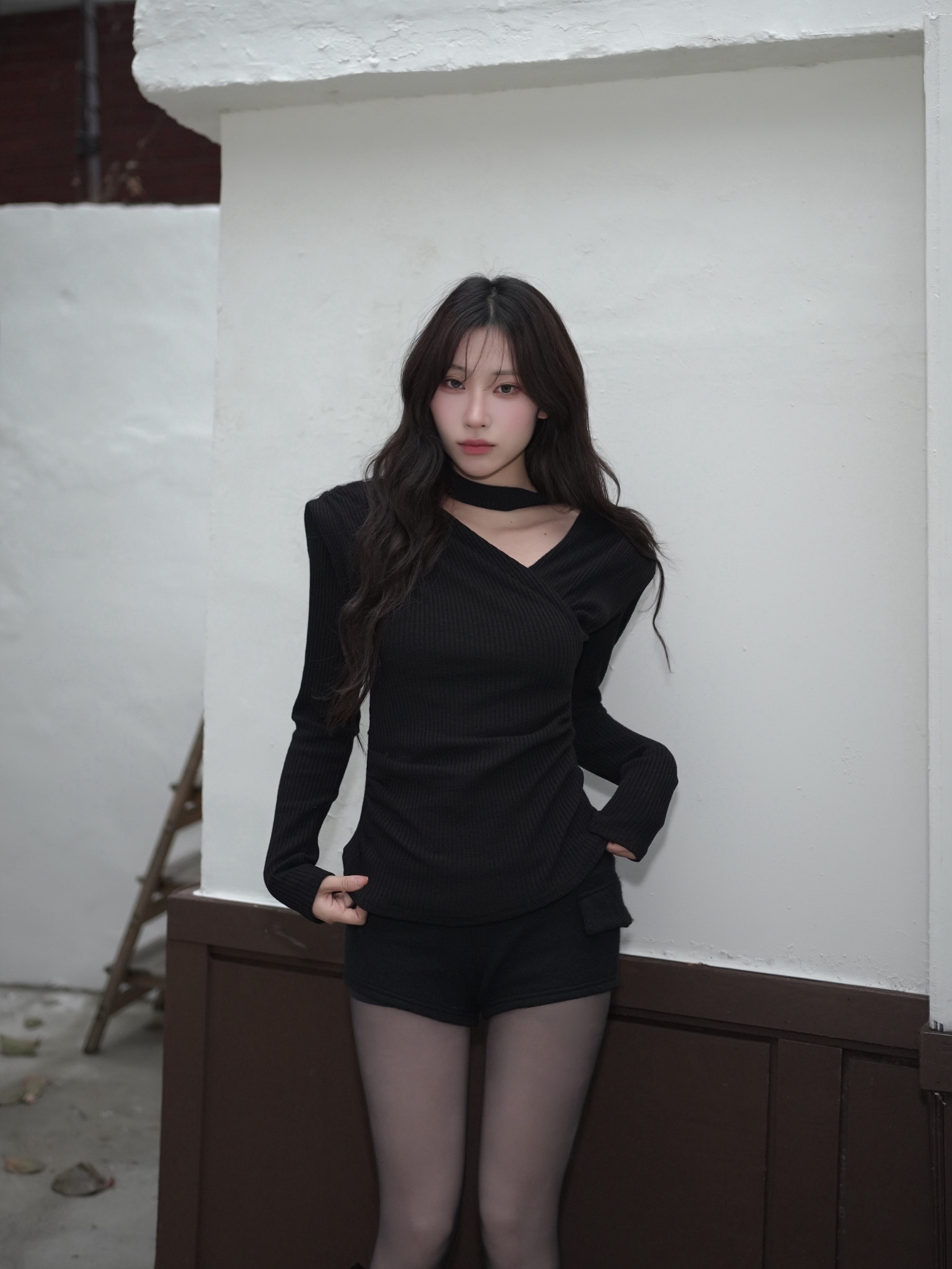 暖感細織紋針織褲