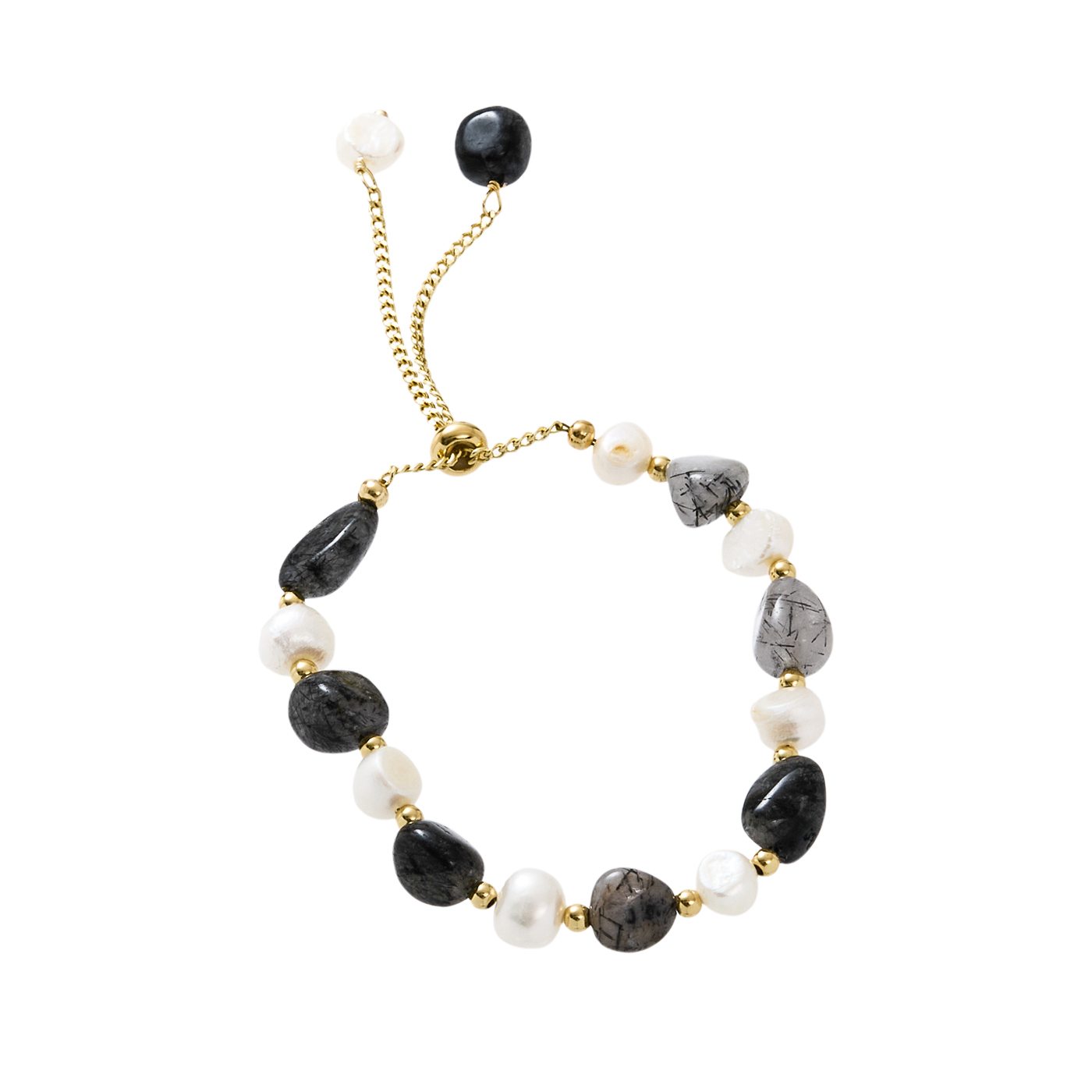 黑髮晶,淡水珍珠,手鍊,平價飾品